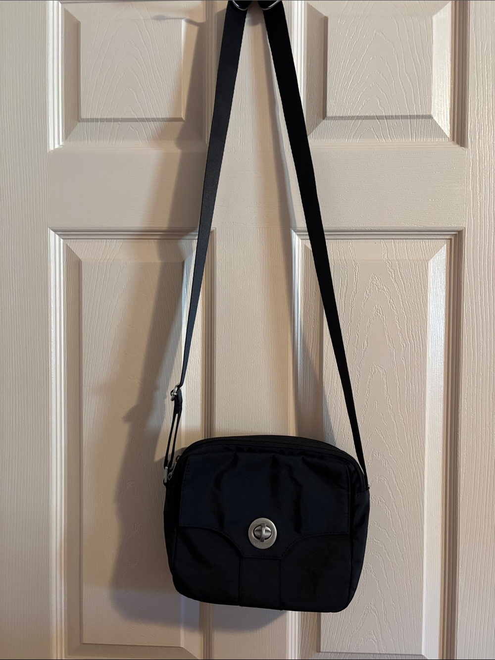 Baggallini Black Crossbody Bag with Silver Turn-Lock